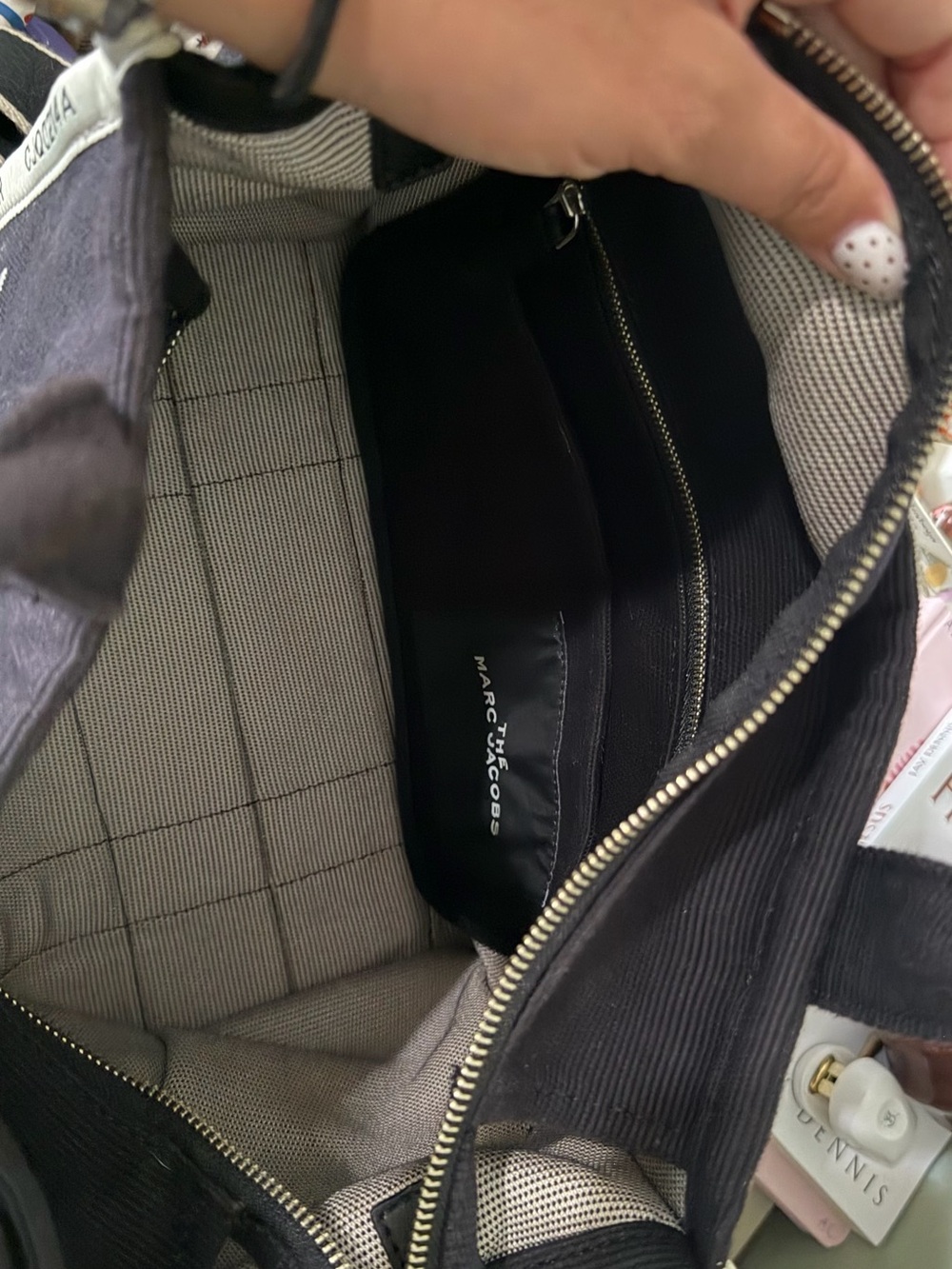 Marc Jacobs Black Canvas Tote Bag with White Logo - Picture 4 of 4